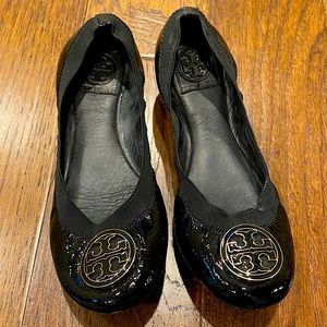 Tory Burch Caroline Black Patent Ballet Flats
